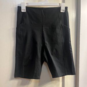 Girlfriend Collective Black High Rise Pocket Bike Short